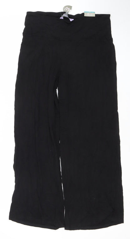 Matalan Maternity Black Wide-Leg Jersey Trousers Size 14