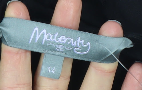 Matalan Maternity Black Wide-Leg Jersey Trousers Size 14