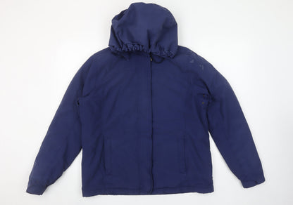 Womens UK Size M Lands' End Blue Parka Coat