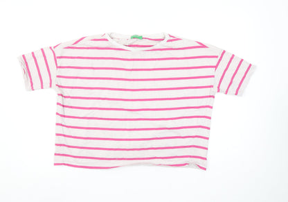 Womens UK Size S United Colors of Benetton Pink Basic T-Shirt