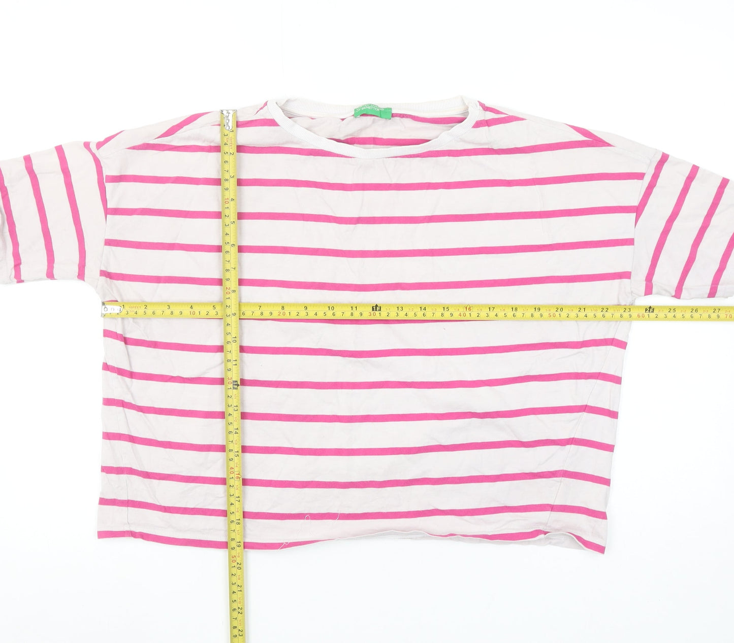 Womens UK Size S United Colors of Benetton Pink Basic T-Shirt