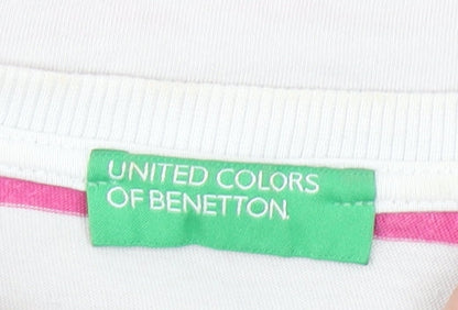 Womens UK Size S United Colors of Benetton Pink Basic T-Shirt