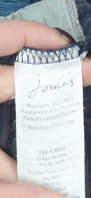 Joules Mens Navy Blue Striped Long Sleeve Henley T-Shirt Size L