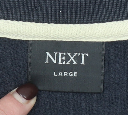 Next Men’s Blue V-Neck Knit Jumper Size L Classic Pullover