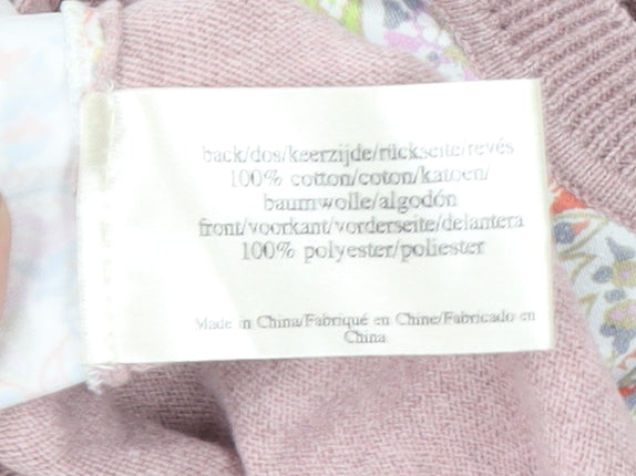 Laura Ashley Women Pink Paisley Long Sleeve Basic Top UK 14