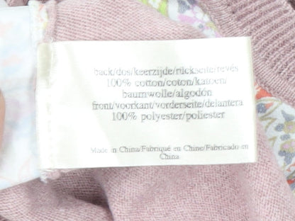 Laura Ashley Women Pink Paisley Long Sleeve Basic Top UK 14