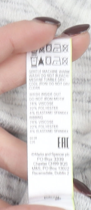 Womens UK Size 10 Marks and Spencer Grey Basic T-Shirt