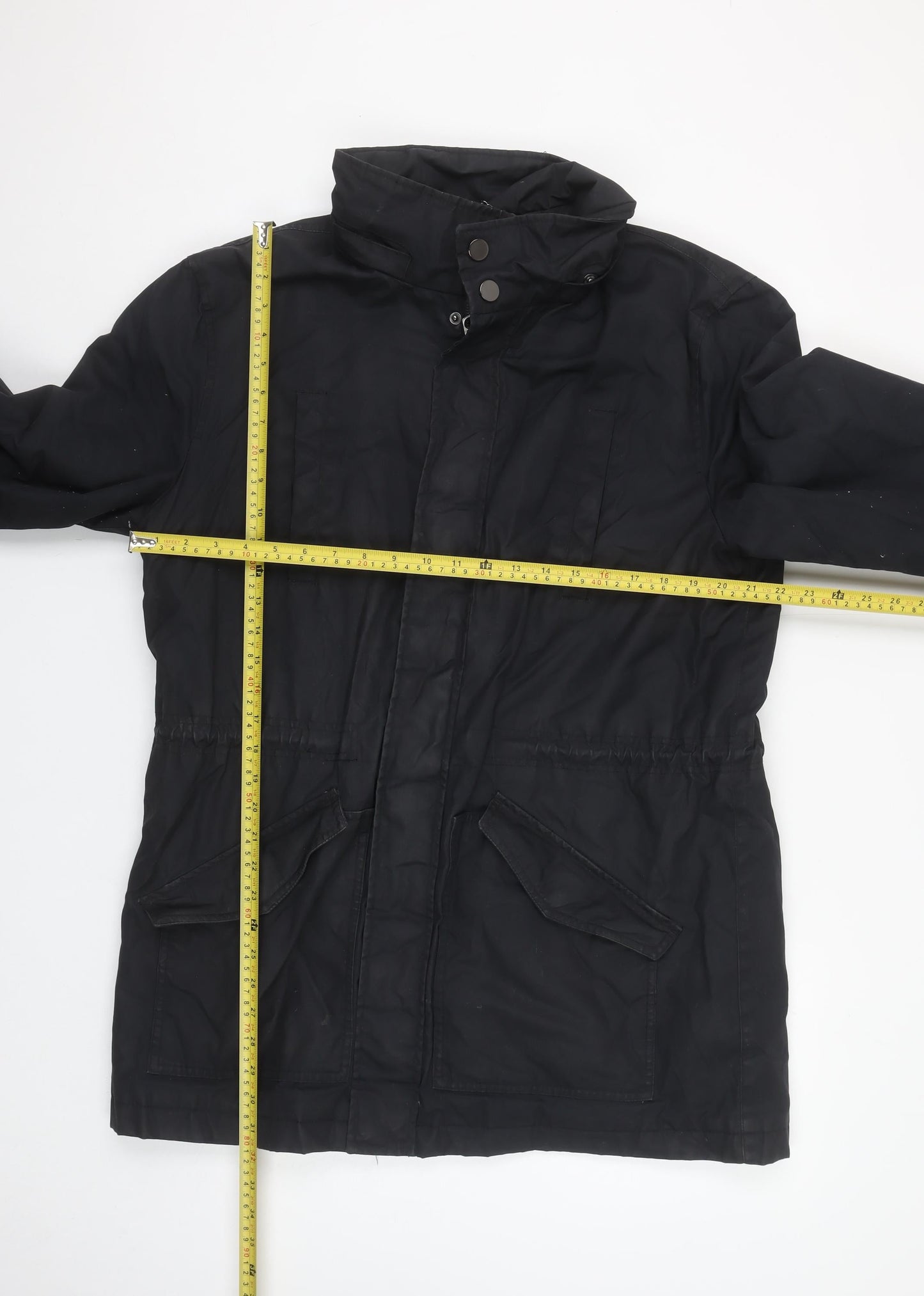 Mens UK Size L Kin by John Lewis Black Parka Coat