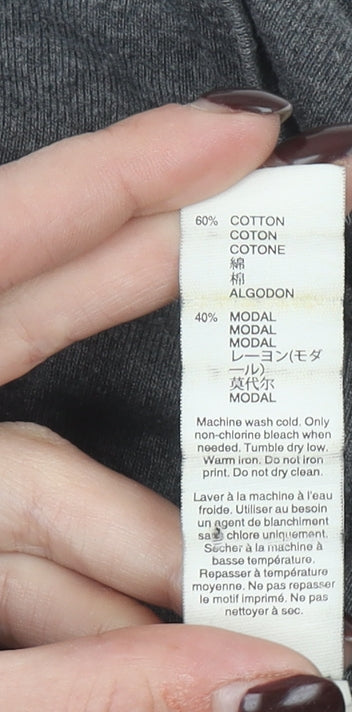 Gap Women’s Grey Long Sleeve V-Neck Basic Jersey T-Shirt L