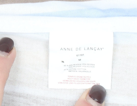 Womens UK Size M Anne De Lancay Multicoloured Basic T-Shirt