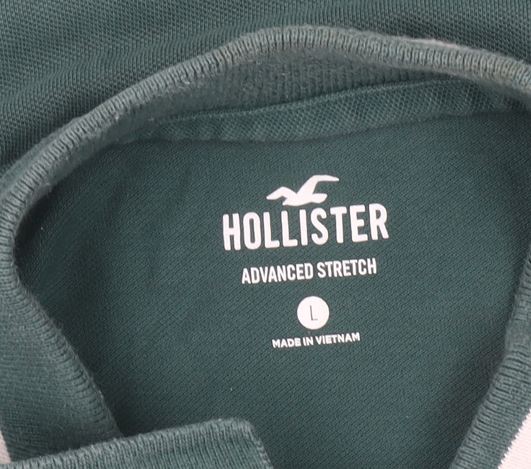 Hollister Mens Green Slim Fit Stretch Polo Shirt L