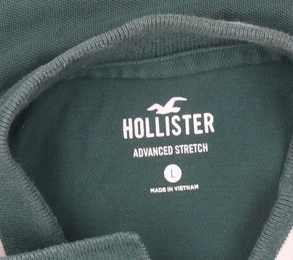 Hollister Mens Green Slim Fit Stretch Polo Shirt L