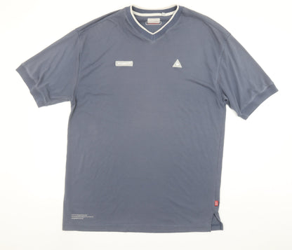 Le Coq Sportif Mens Blue XL V-Neck Short Sleeve Sports T-Shirt