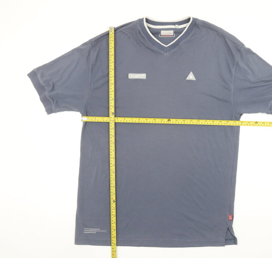 Le Coq Sportif Mens Blue XL V-Neck Short Sleeve Sports T-Shirt