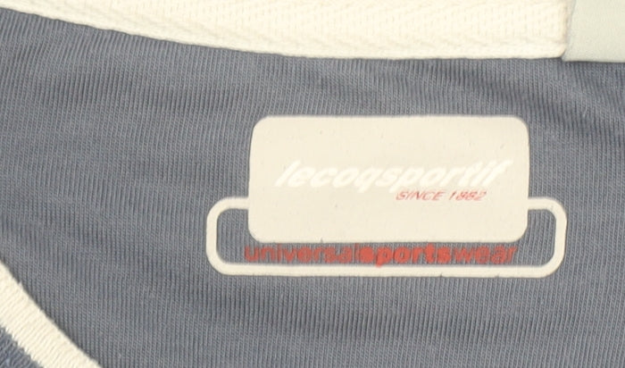 Le Coq Sportif Mens Blue XL V-Neck Short Sleeve Sports T-Shirt