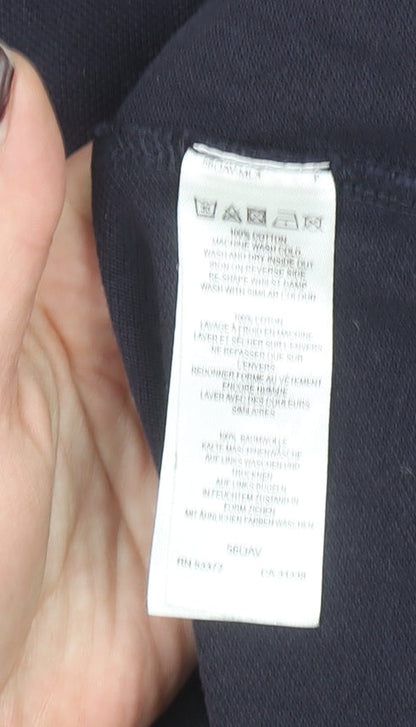 French Connection Men's Black 1/4 Zip Cotton Polo Shirt Size M