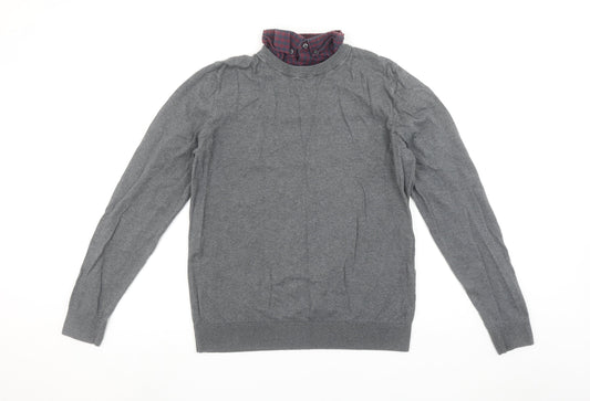 Next Men’s Grey Wool Cotton Crew Neck Pullover Jumper M