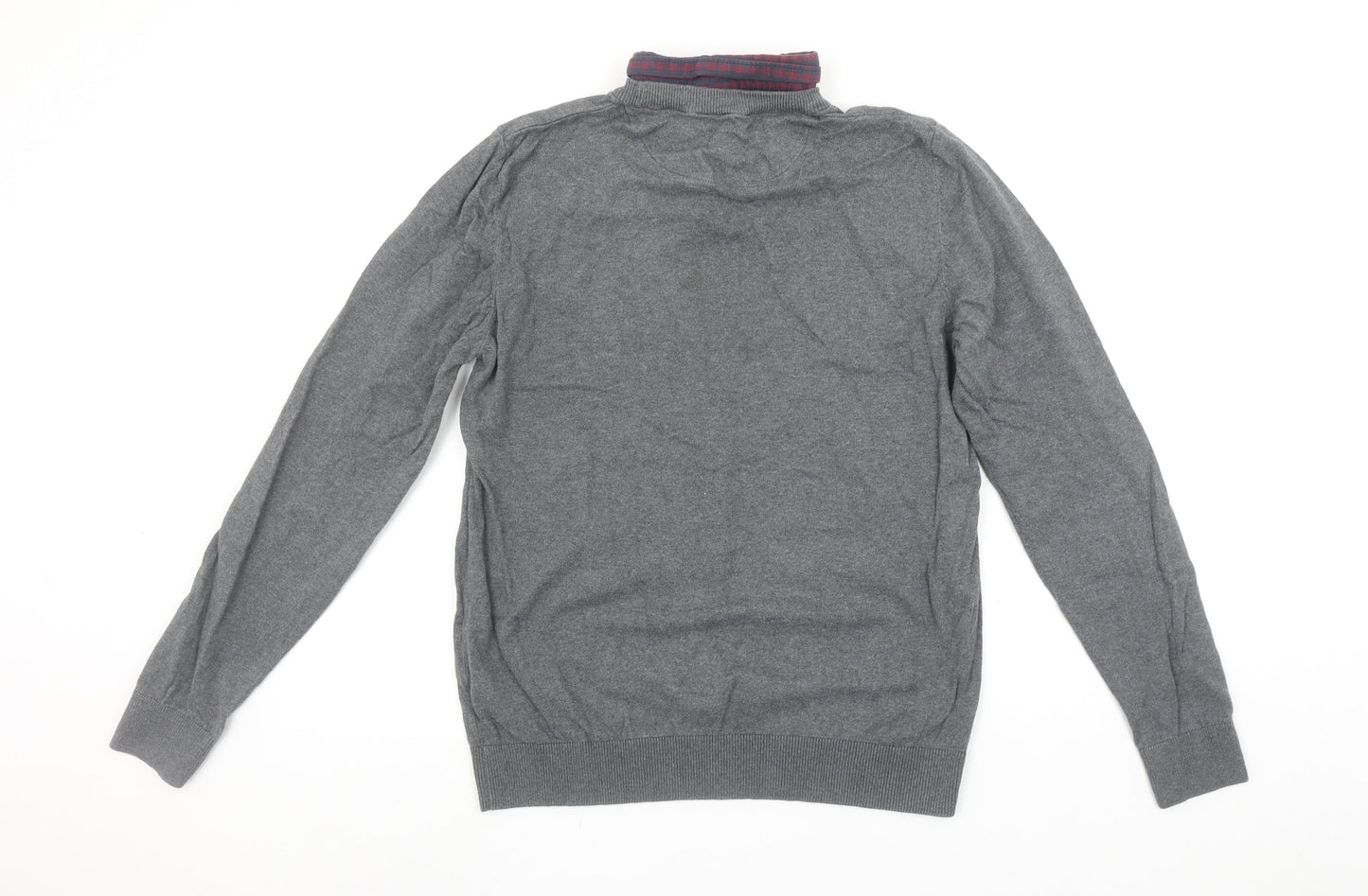 Next Men’s Grey Wool Cotton Crew Neck Pullover Jumper M