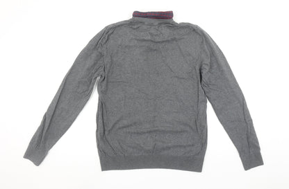Next Men’s Grey Wool Cotton Crew Neck Pullover Jumper M