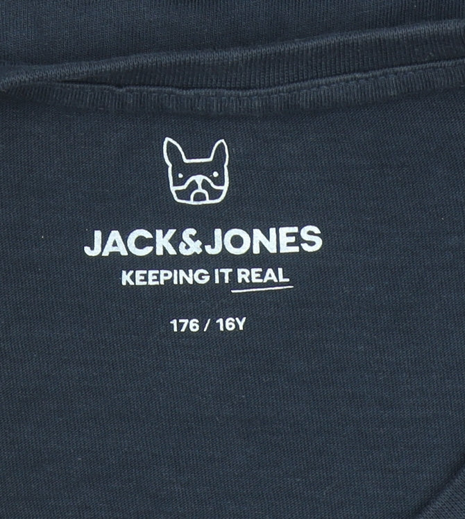 Boys UK Size 16 Years JACK & JONES Blue Basic T-Shirt