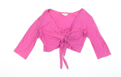 Womens UK Size L Adini Pink Wrap Blouse