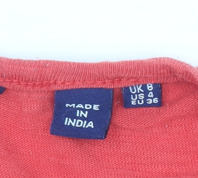 Womens UK Size 8 Superdry Red Basic T-Shirt