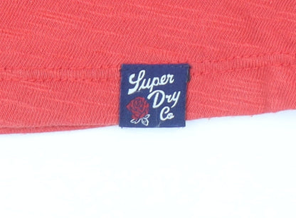 Womens UK Size 8 Superdry Red Basic T-Shirt