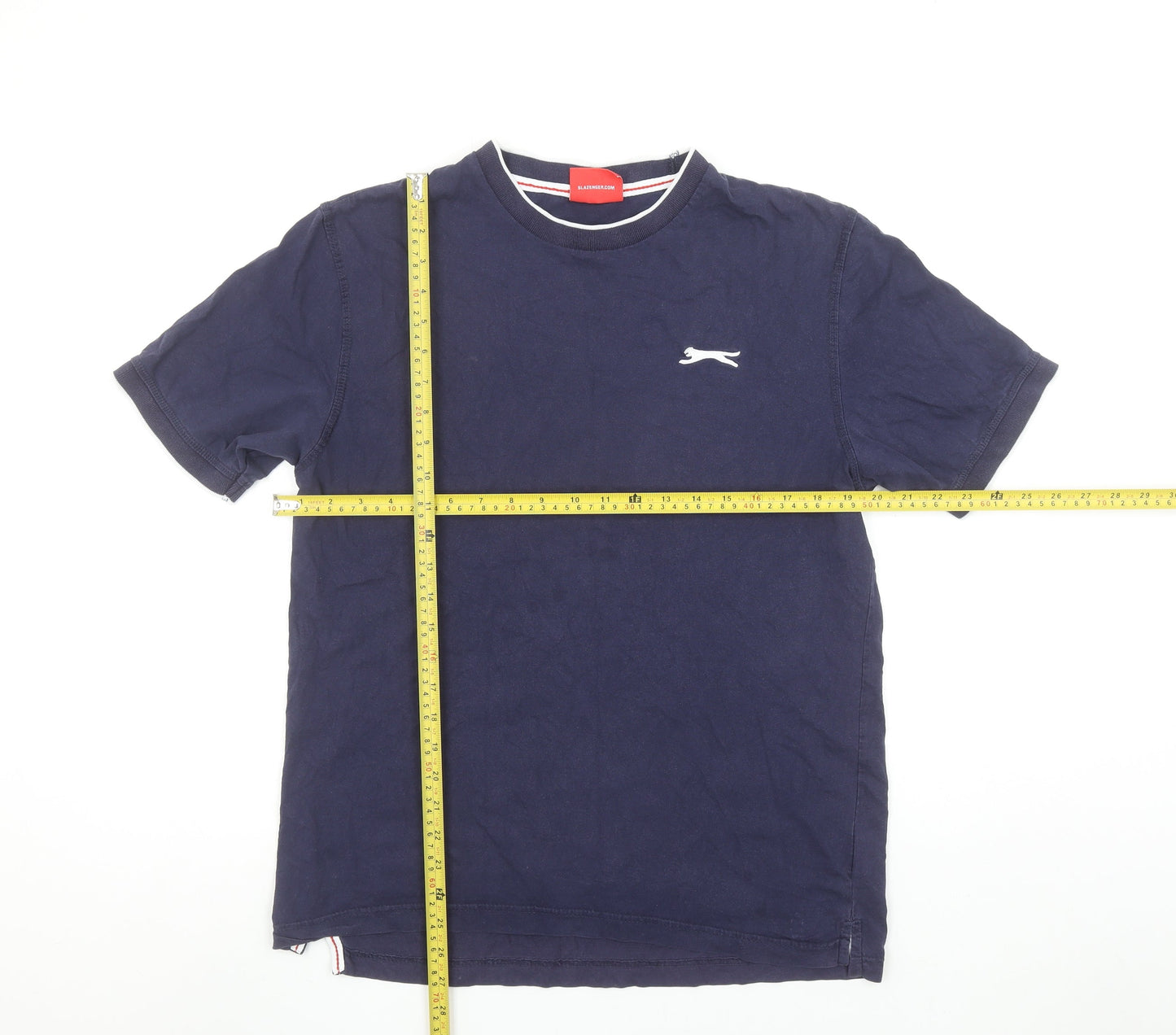 Slazenger Men's Navy Blue Crew Neck Short Sleeve Cotton T-Shirt M