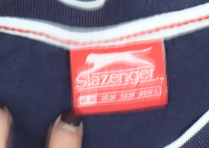 Slazenger Men's Navy Blue Crew Neck Short Sleeve Cotton T-Shirt M