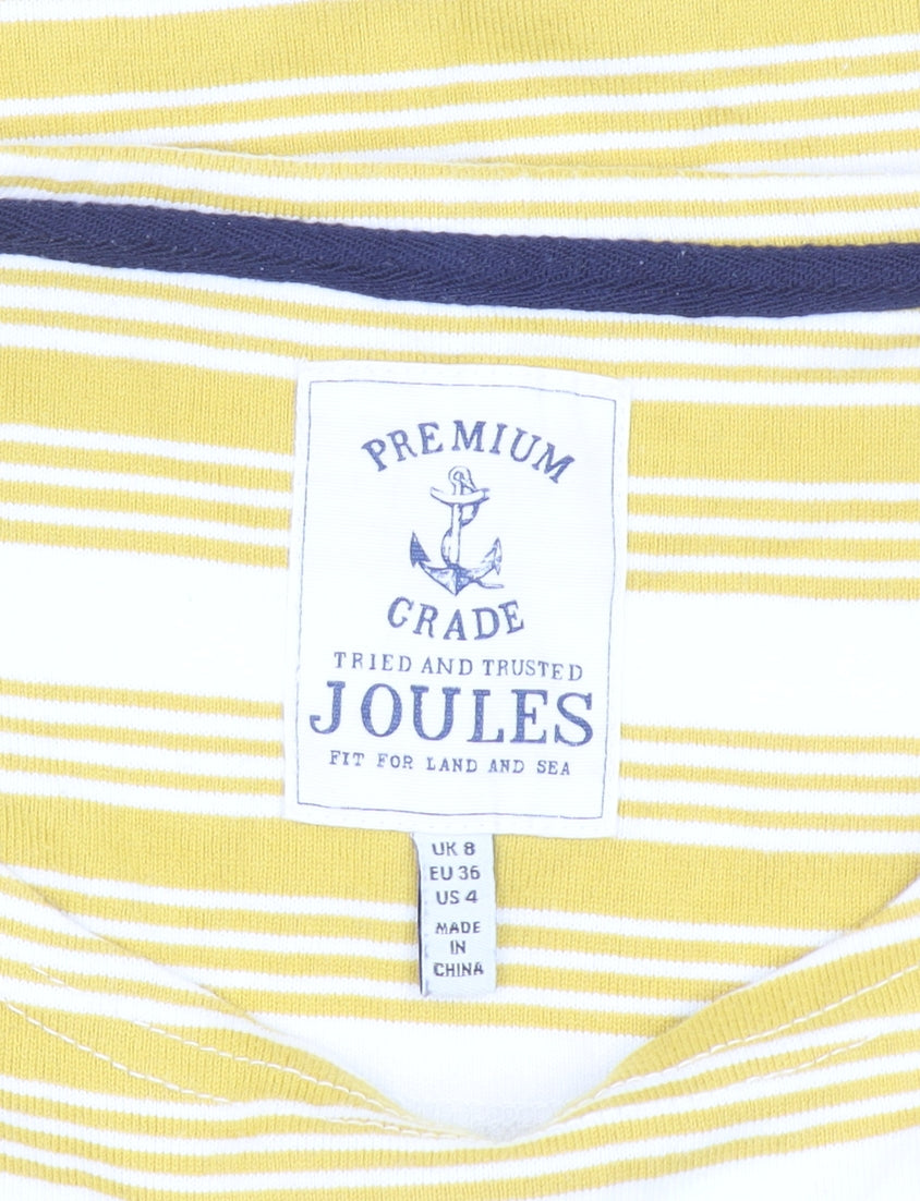 Womens UK Size 8 Joules Yellow Basic T-Shirt