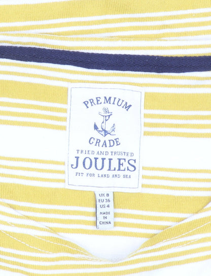 Womens UK Size 8 Joules Yellow Basic T-Shirt