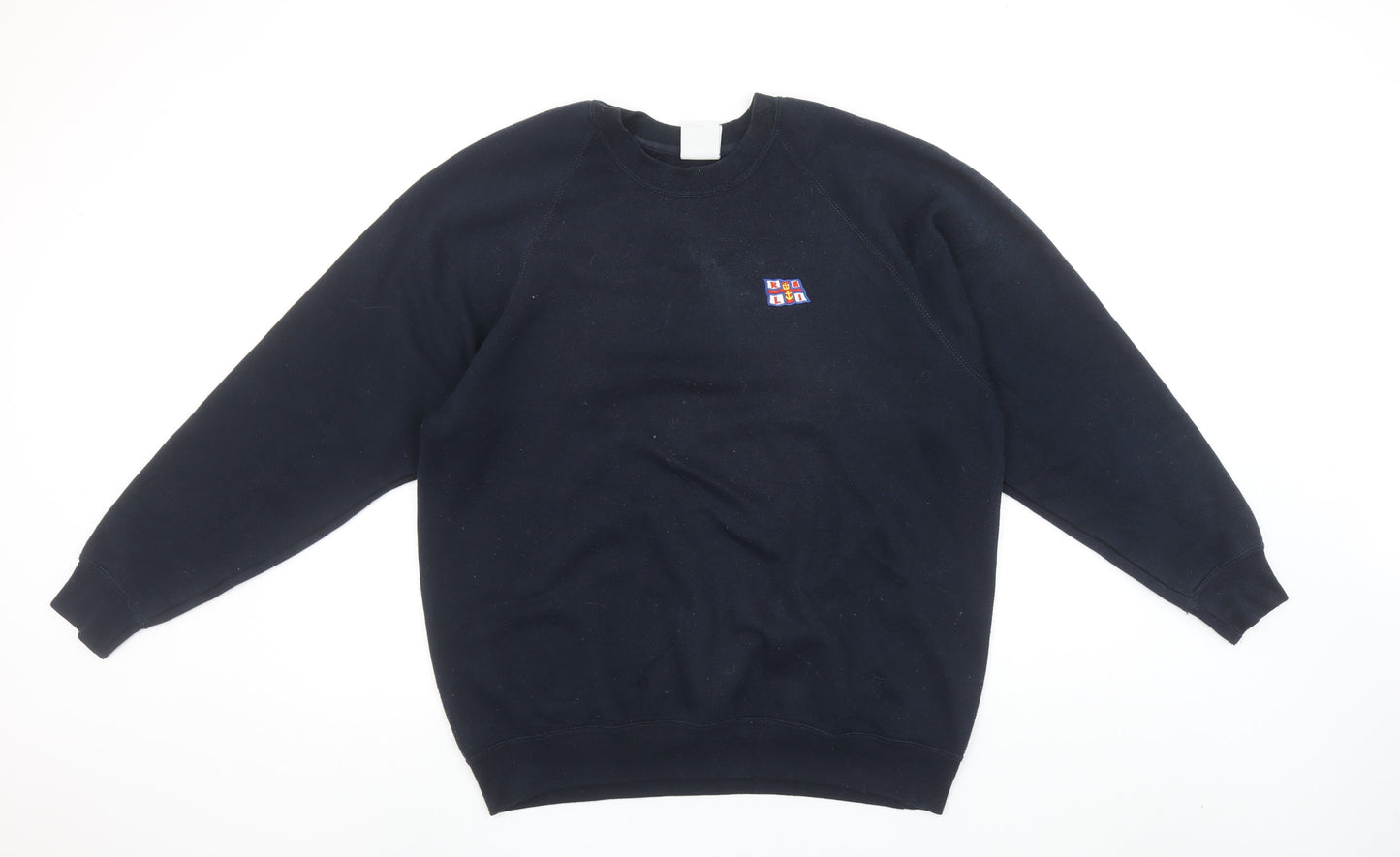 Mens UK Size L Russell Black Pullover Sweatshirt