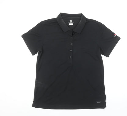Womens UK Size M Catmandoo Black Basic Polo