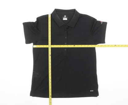Womens UK Size M Catmandoo Black Basic Polo