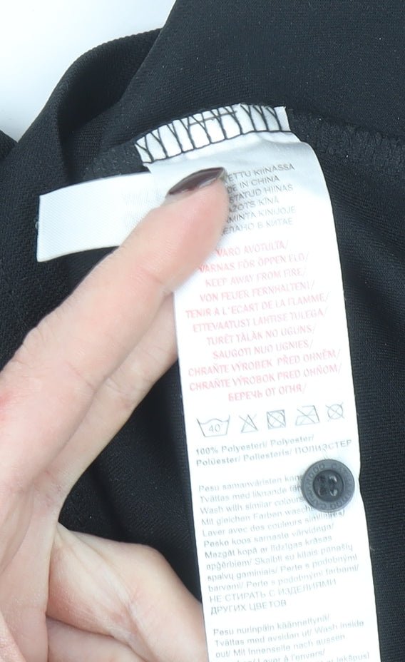 Womens UK Size M Catmandoo Black Basic Polo