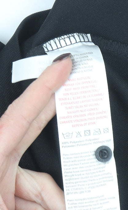 Womens UK Size M Catmandoo Black Basic Polo