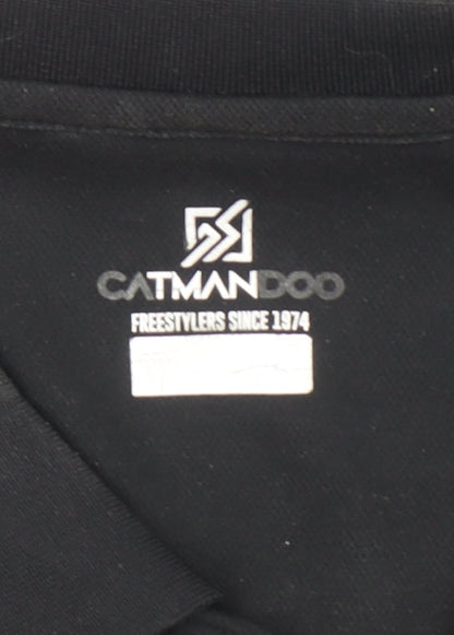 Womens UK Size M Catmandoo Black Basic Polo