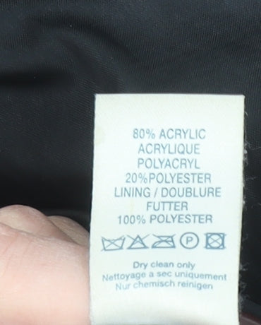 New Look Women's Black Faux Fur Long Overcoat Size 14