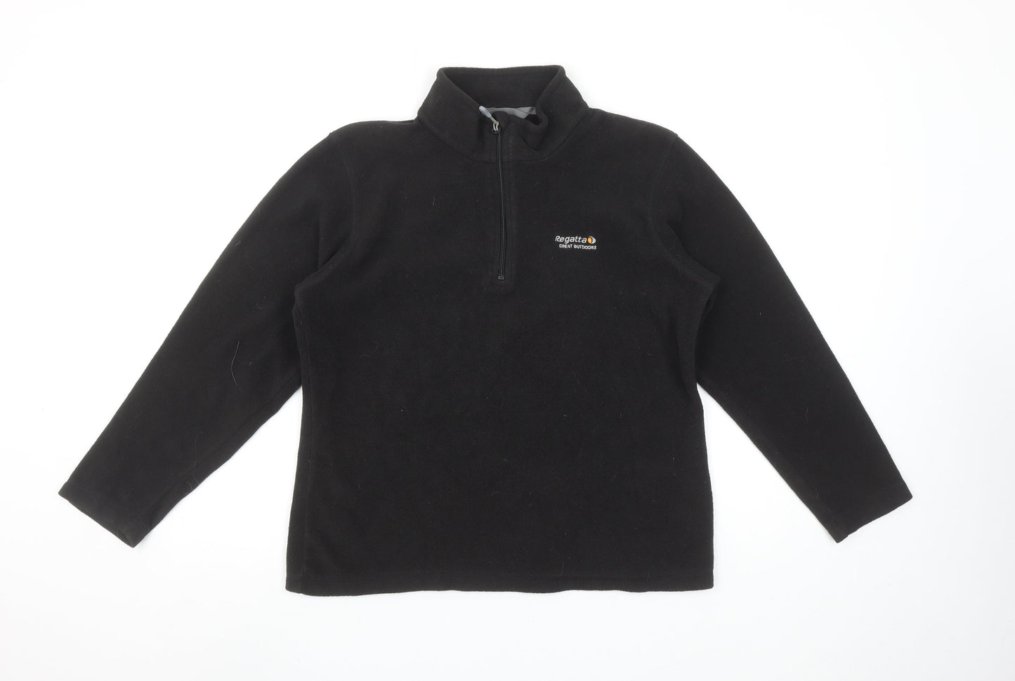 Regatta Women Black Fleece Half Zip Pullover Sweatshirt UK 8