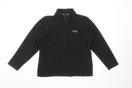 Regatta Women Black Fleece Half Zip Pullover Sweatshirt UK 8