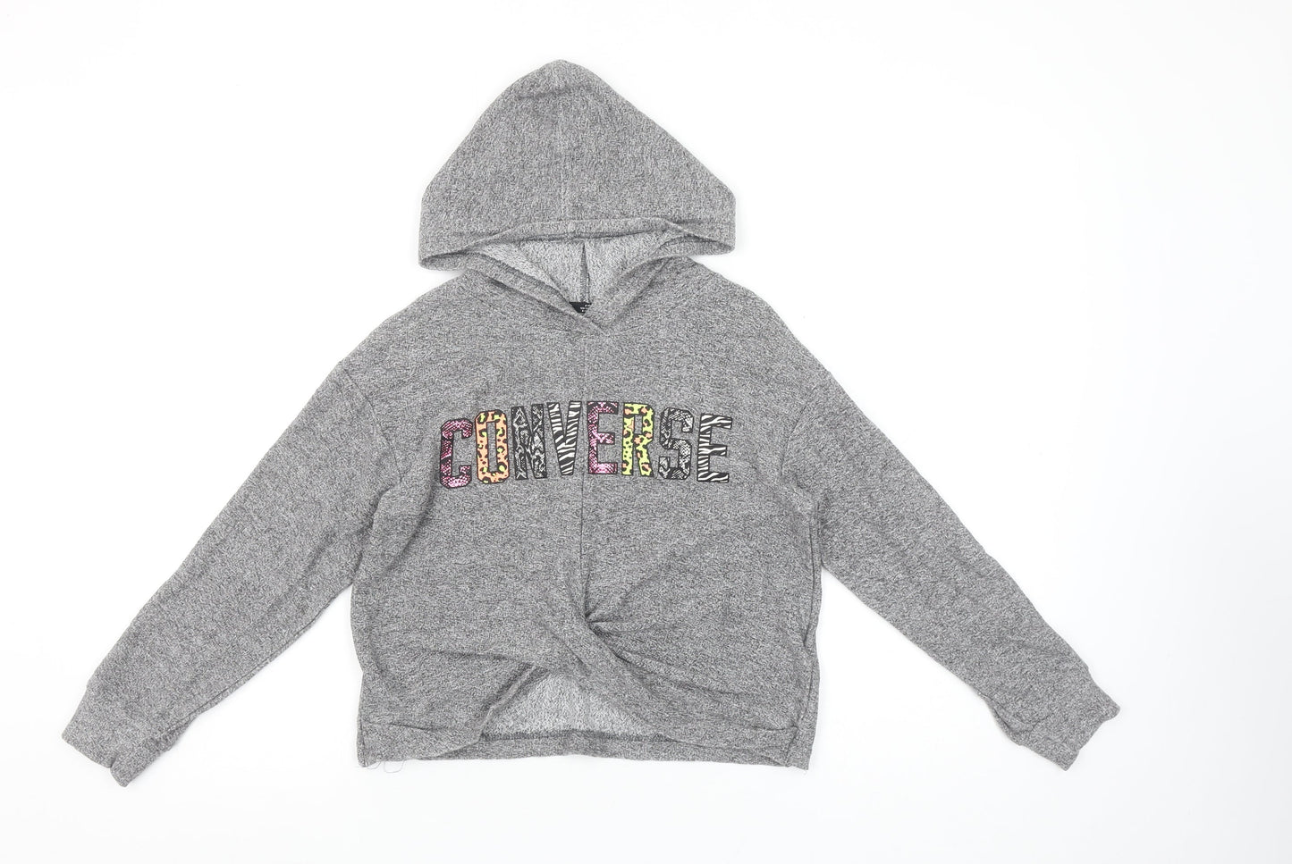 Girls UK Size 8-10 Years Converse Grey Pullover Hoodie