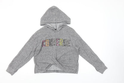 Girls UK Size 8-10 Years Converse Grey Pullover Hoodie