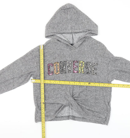 Girls UK Size 8-10 Years Converse Grey Pullover Hoodie