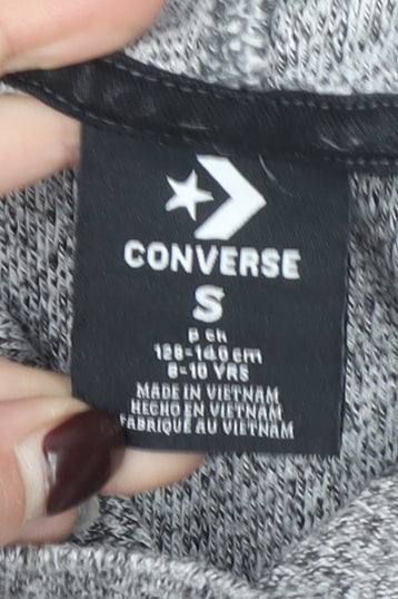 Girls UK Size 8-10 Years Converse Grey Pullover Hoodie