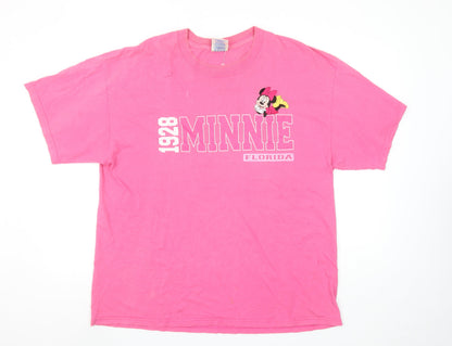 Womens UK Size XL M&O KNITS Pink Basic T-Shirt
