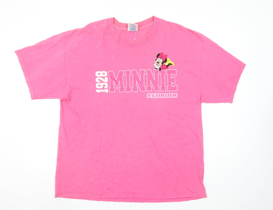 Womens UK Size XL M&O KNITS Pink Basic T-Shirt