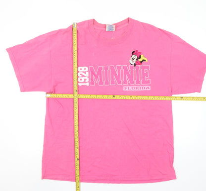 Womens UK Size XL M&O KNITS Pink Basic T-Shirt