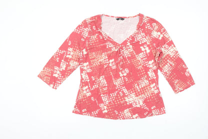 Womens UK Size 14 M&Co Pink Basic T-Shirt