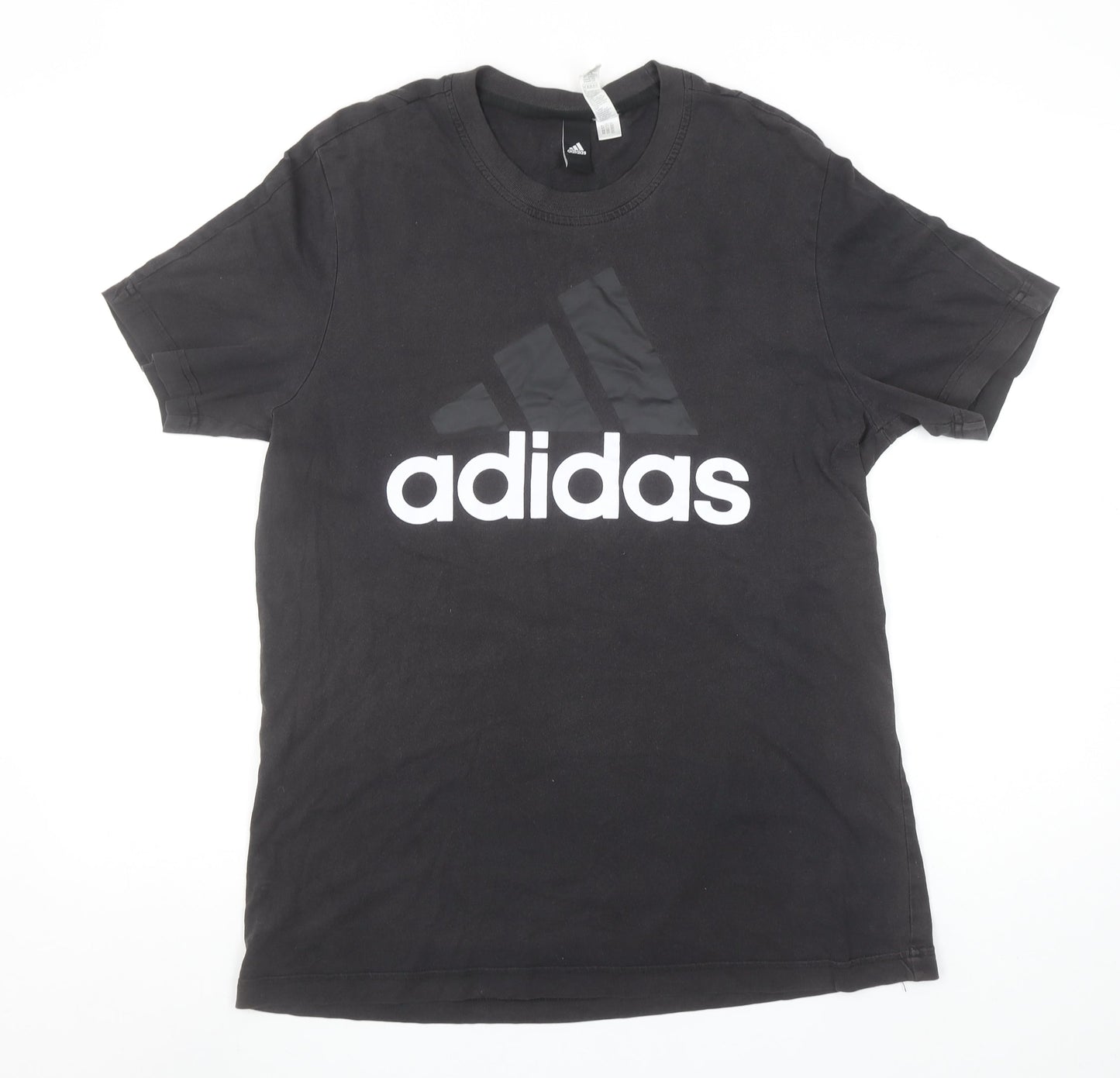 Adidas Men's Black Medium Sports Logo Cotton T-Shirt