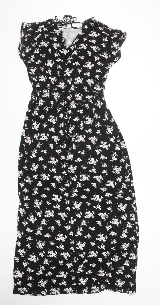 Dorothy Perkins Women’s Black Floral Maxi Dress Size 12